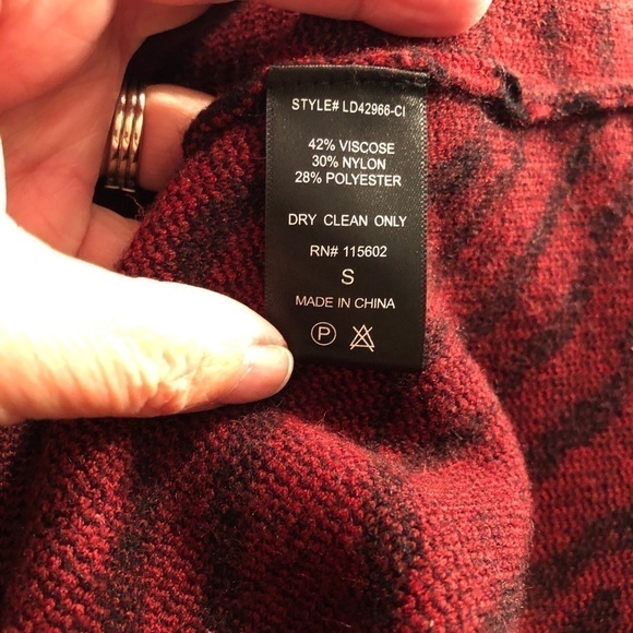 LUSH Deep Red\Black Animal Print Sweater Dress - Picture 6 of 7